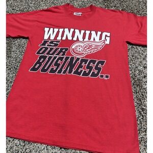 Detroit Red Wings Shirt Red NHL Hockey Winning Business 90s Y2K - Men's Medium